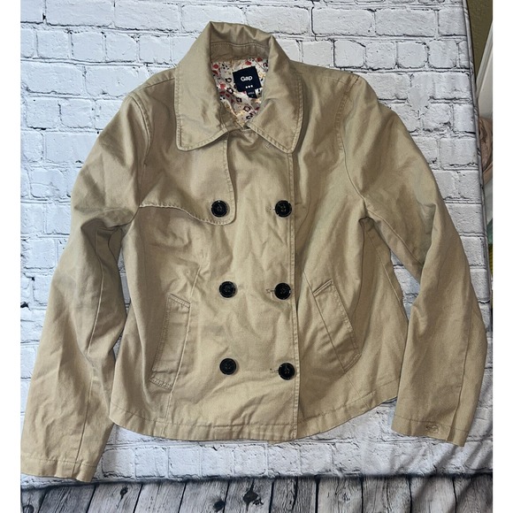 GAP Tans Modern Casual Double Breasted Jacket Women’s Small - Picture 1 of 4